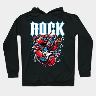 Vintage Lobster Rocker on Guitar Hoodie